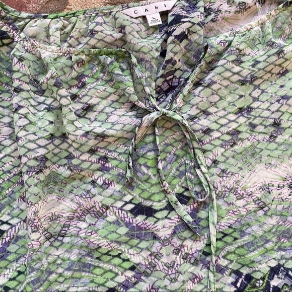 CAbi #746 Darby Sheer snakeskin Size large top - Picture 3 of 8